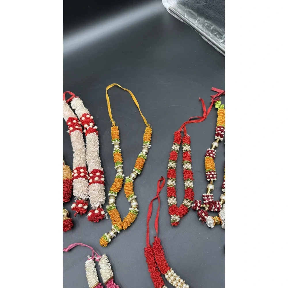 Lot of 15 Traditional Indian Fabric Garlands Diwali Wedding Puja Decor Mala Haar